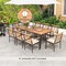 Costway 9 PCS Patio Dining Set Table with 1.9" Umbrella Hole & 8 Dining Chairs Outdoor